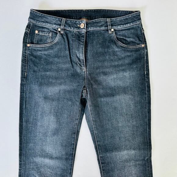 Brunello Cucinelli High Waisted Extra Skinny Jeans Dark Blue Denim Size 46 US 10 - Picture 3 of 7
